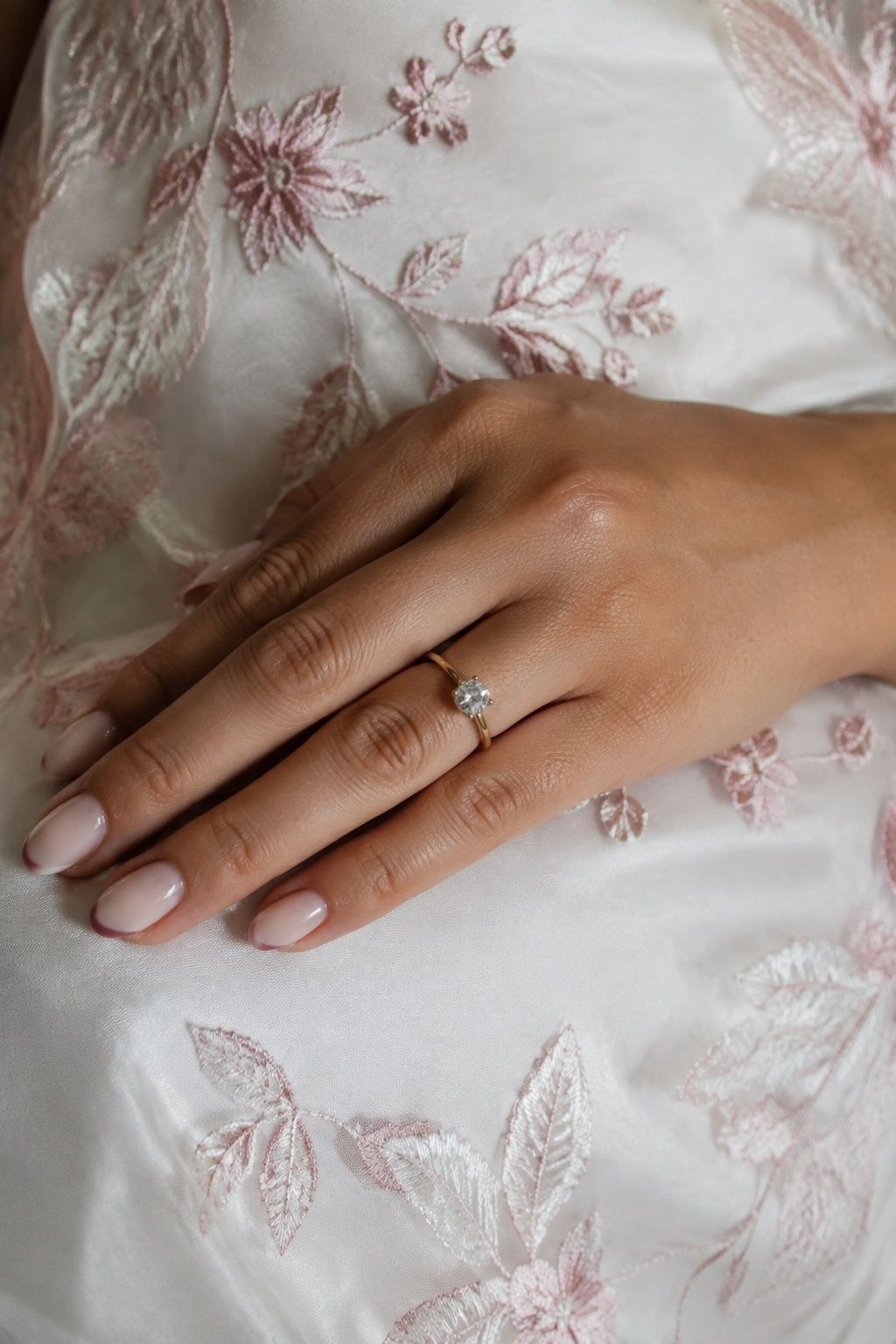 Dusty rose French tip nails