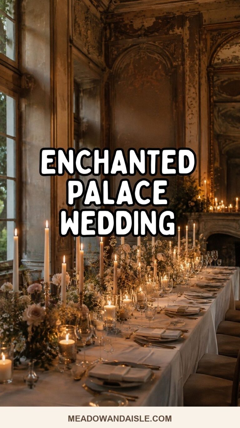 Pinterest pin for enchanted palace wedding ideas