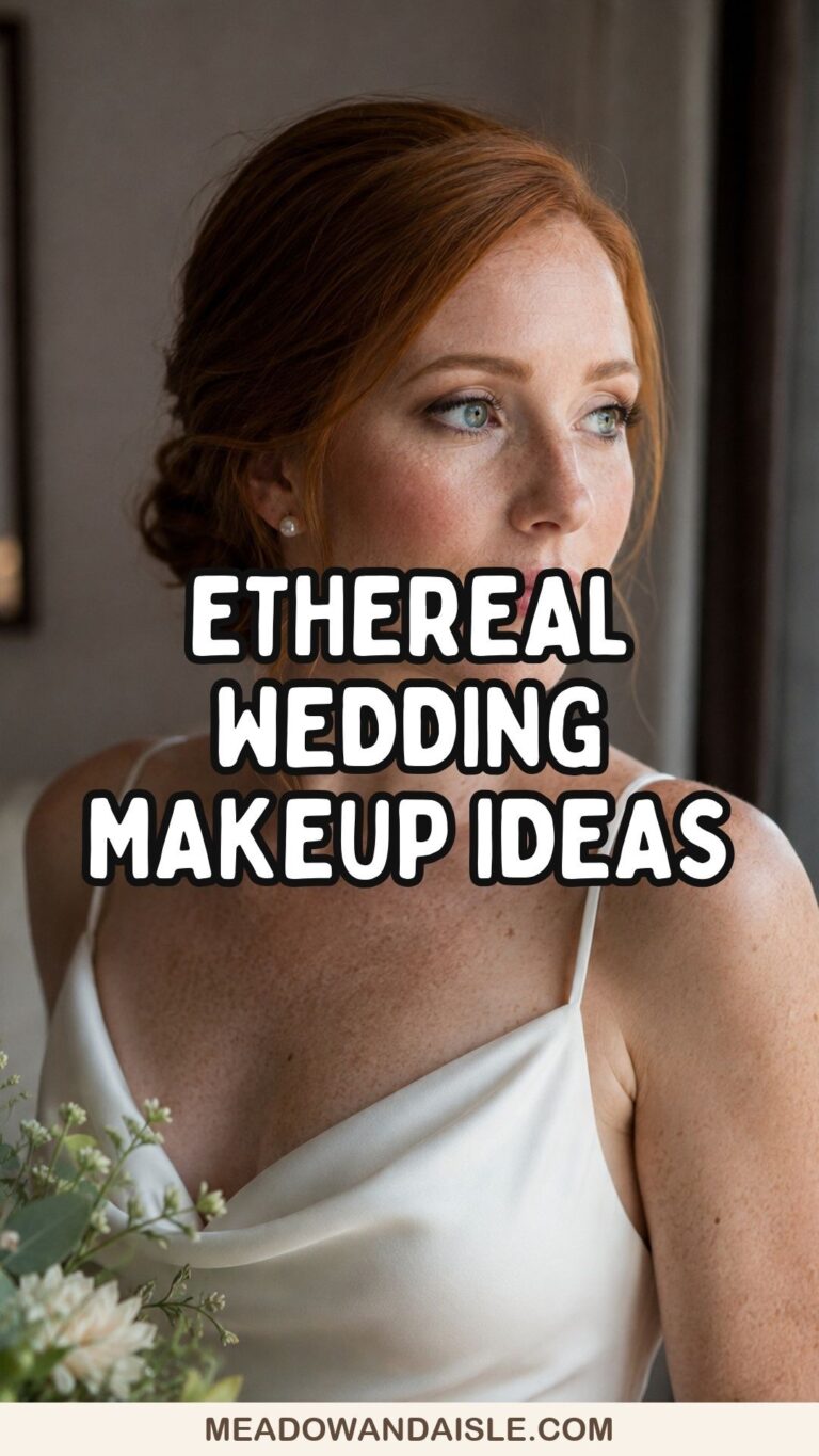 Ethereal wedding makeup ideas with pearly bridal makeup