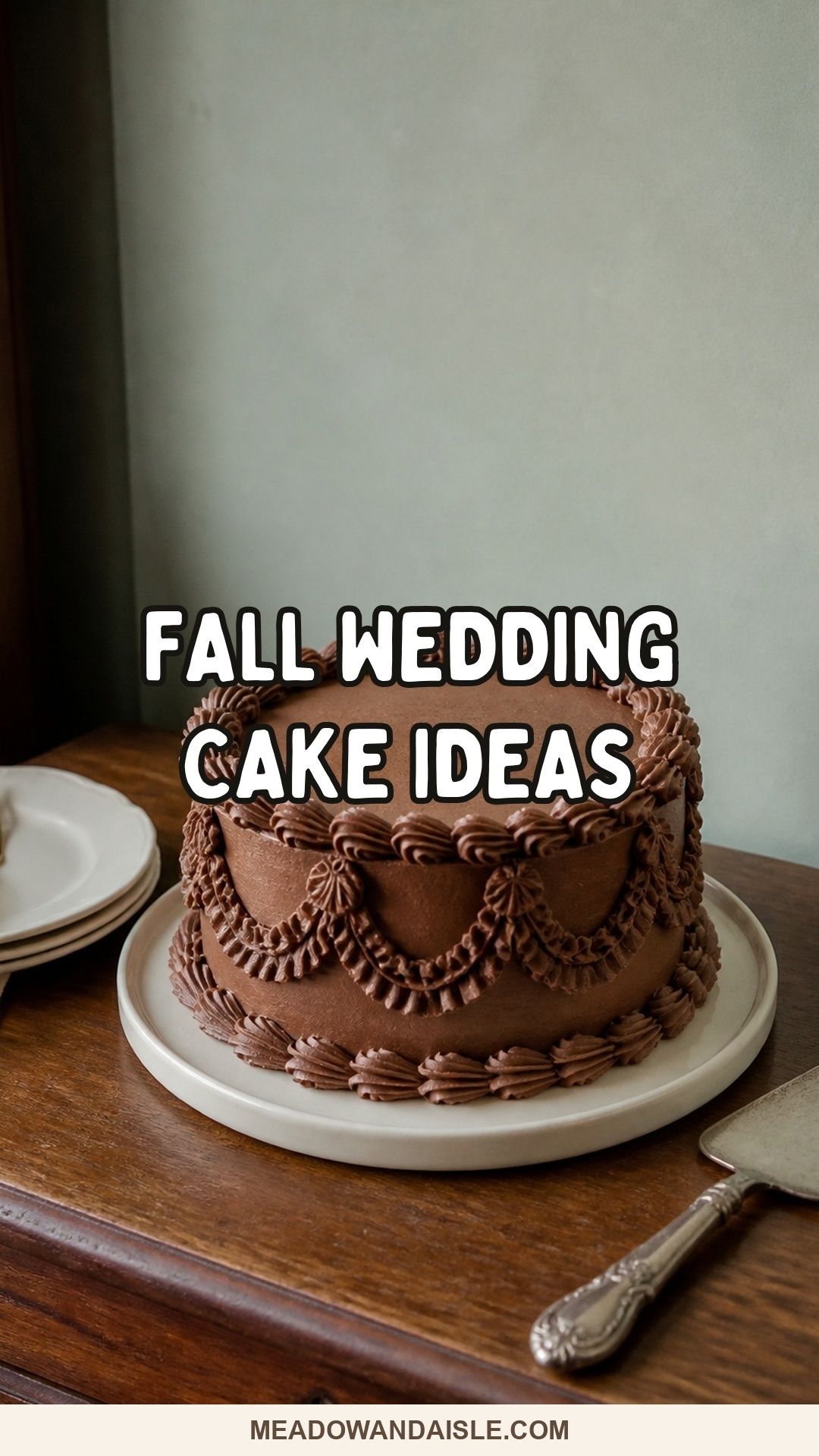Fall wedding cake ideas with a cinnamon Lambeth cake