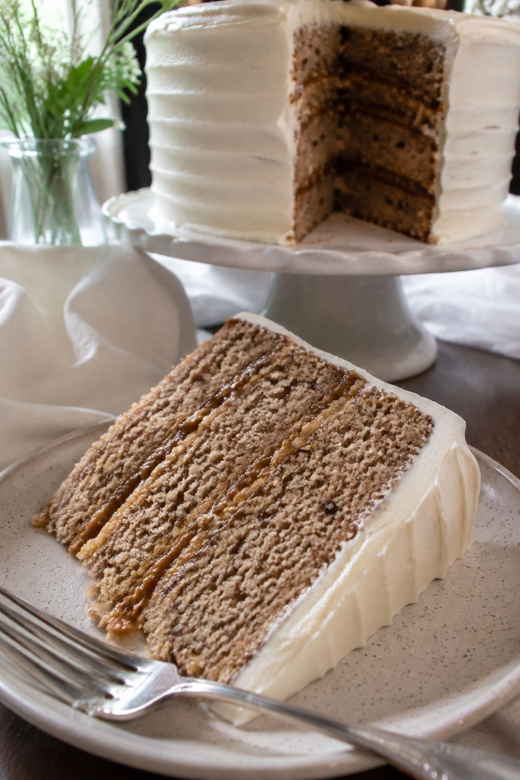 Spice cake with caramel filling