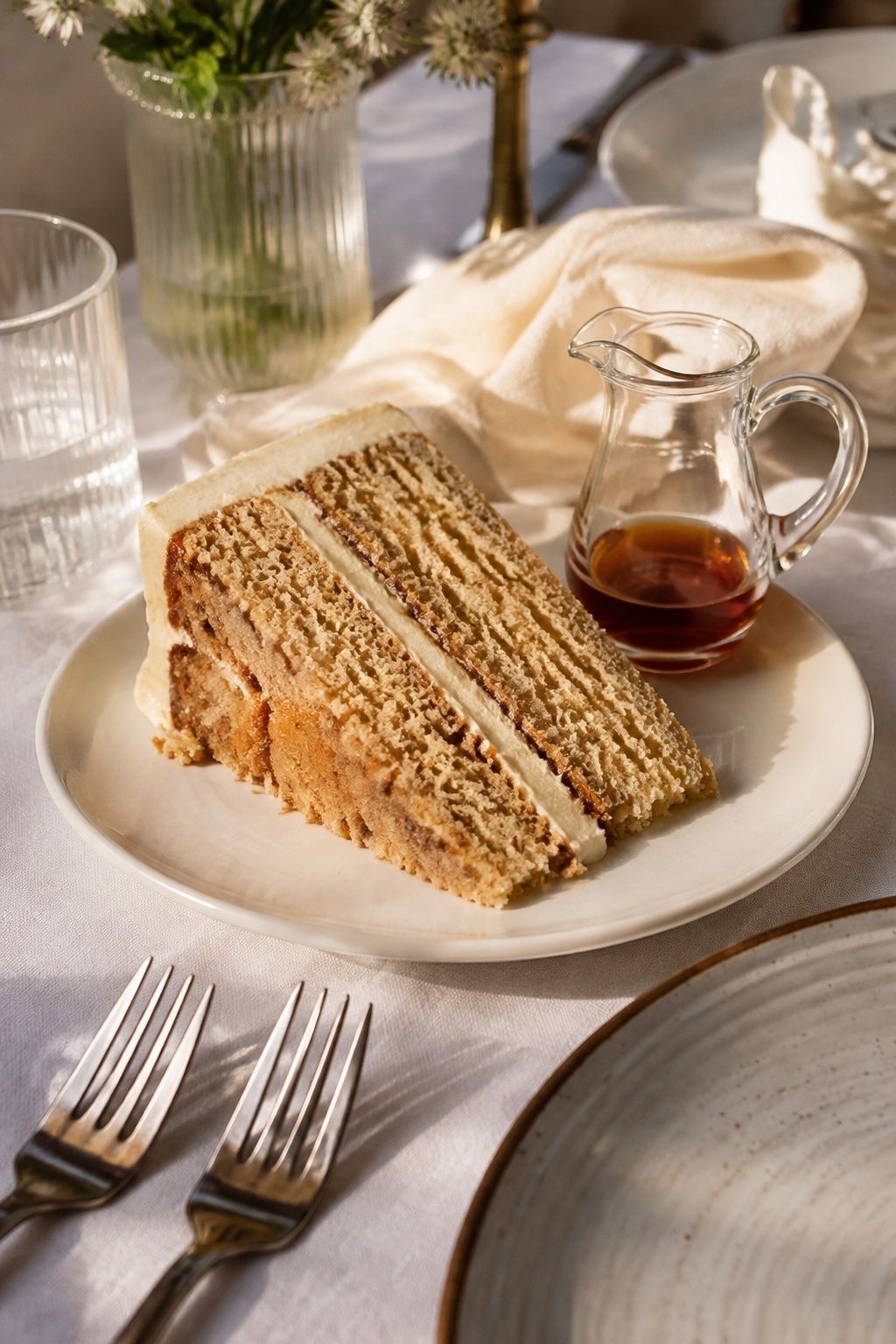 Cake flavoured with brown butter, maple or bourbon