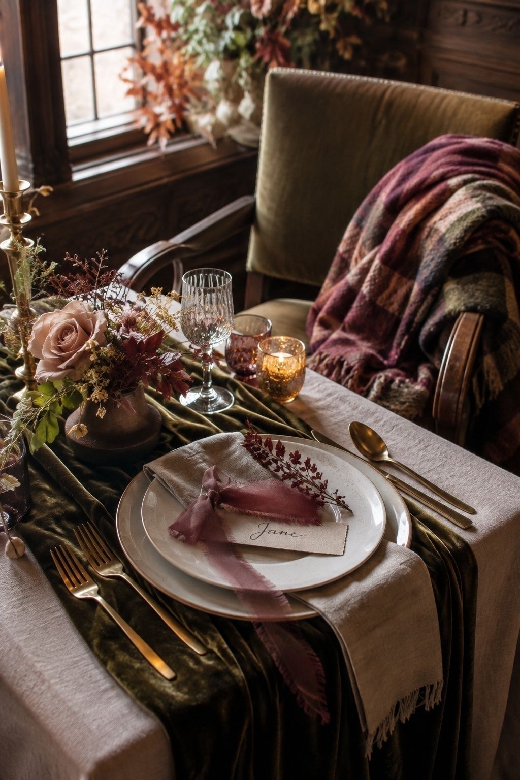 Velvet, wool, linen and gauze textures layered on a table