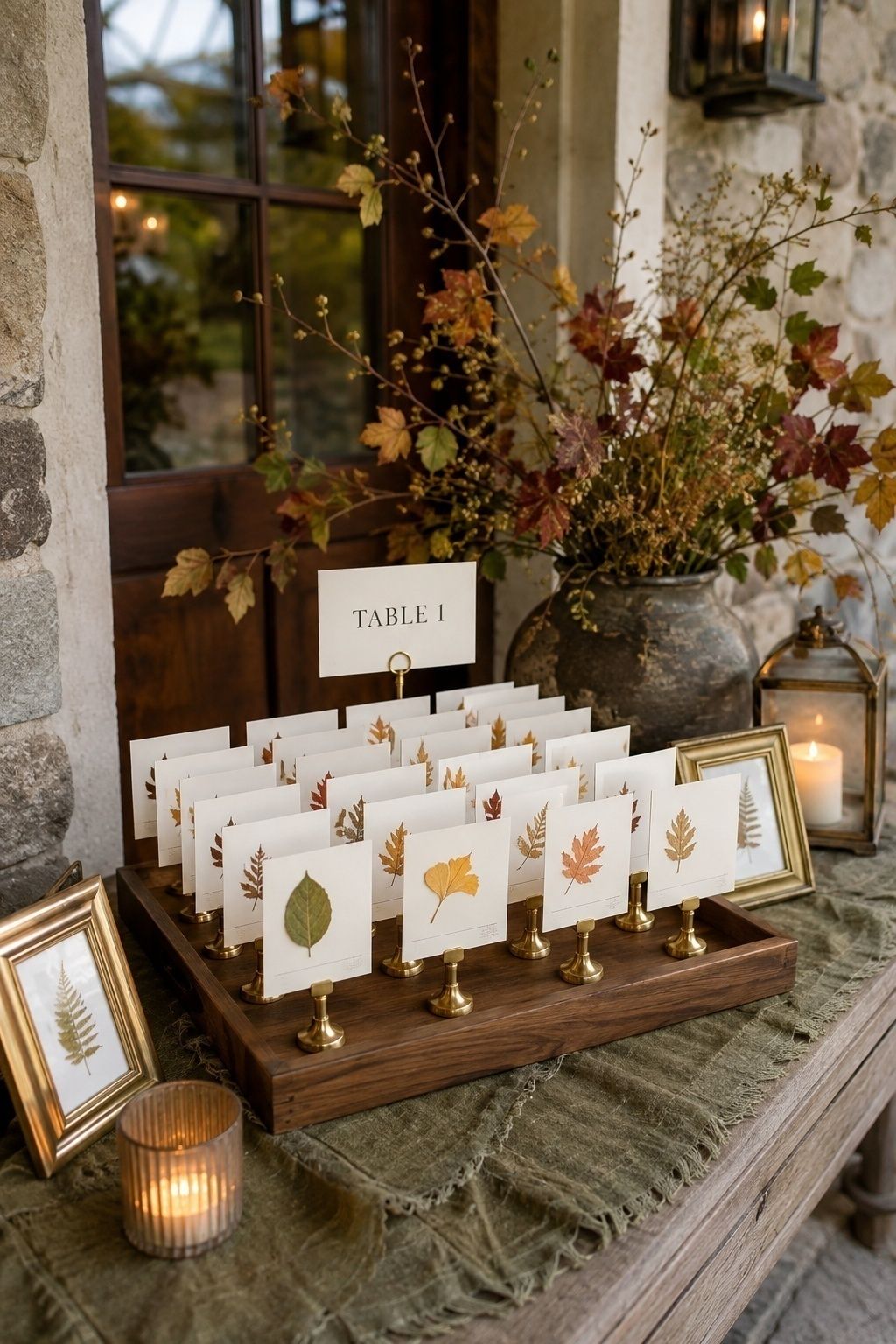 Weighted escort card display built for wind