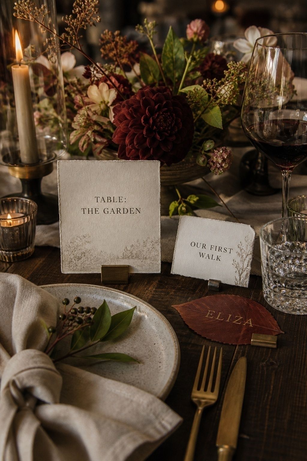 Personal table names and handwritten notes