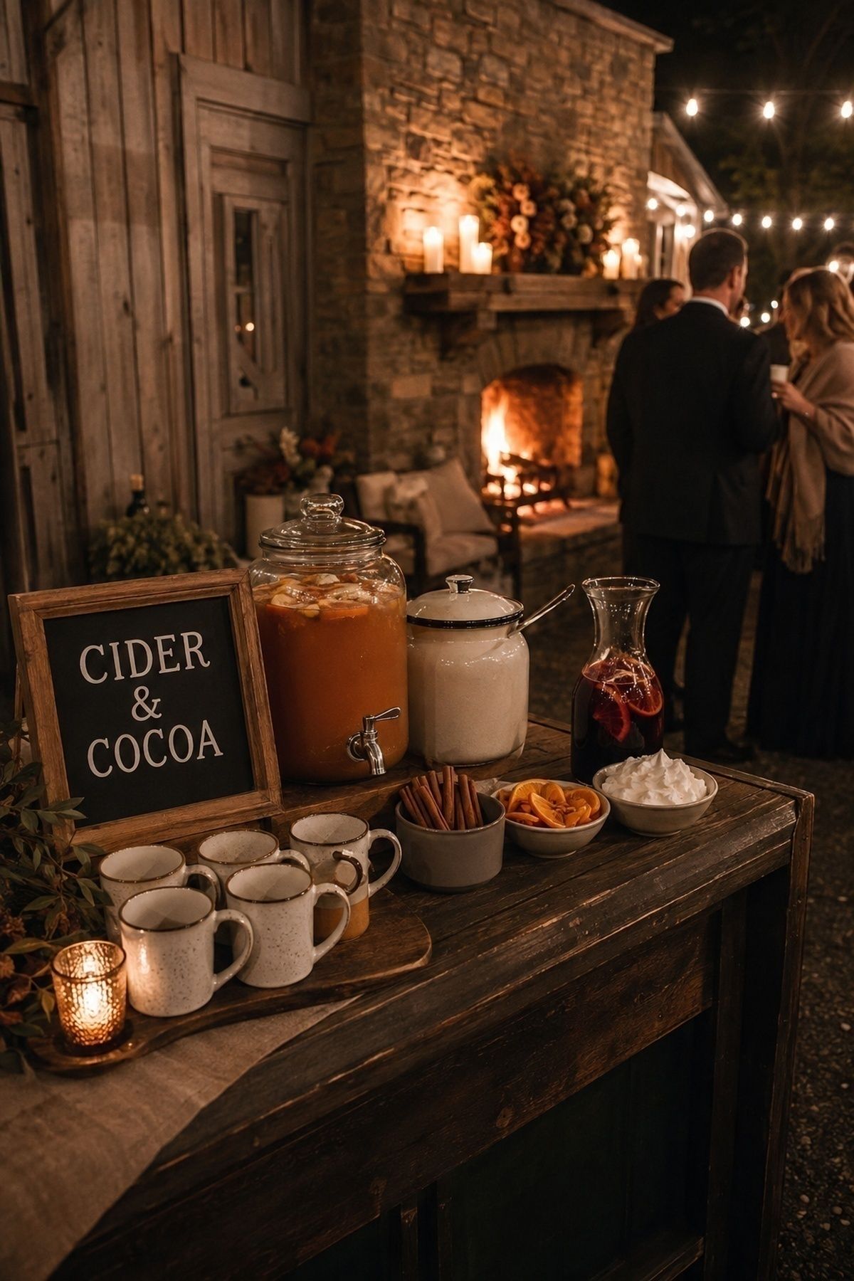 Simple cider, cocoa and mulled wine bar