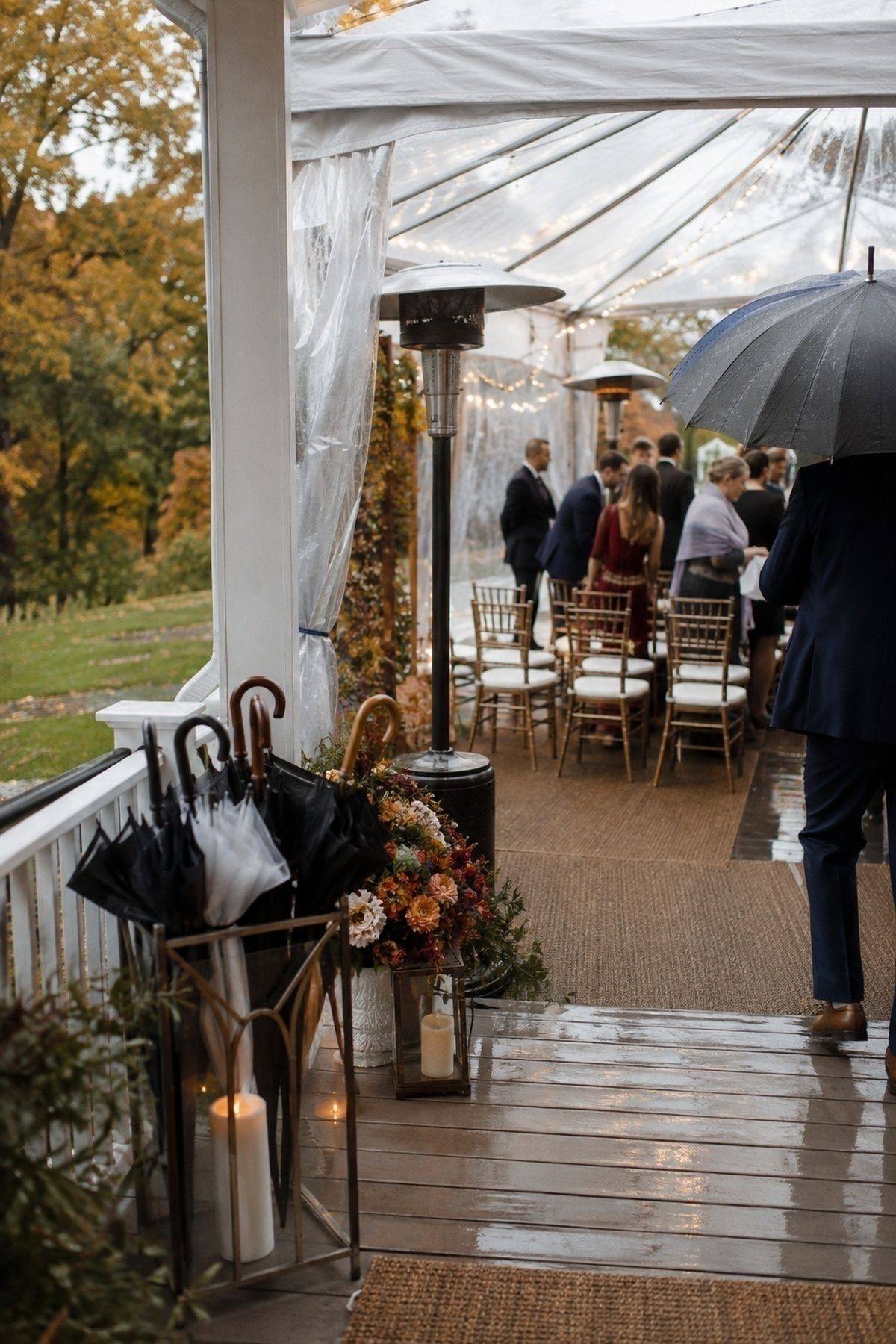 Beautiful indoor rain plan for a fall wedding