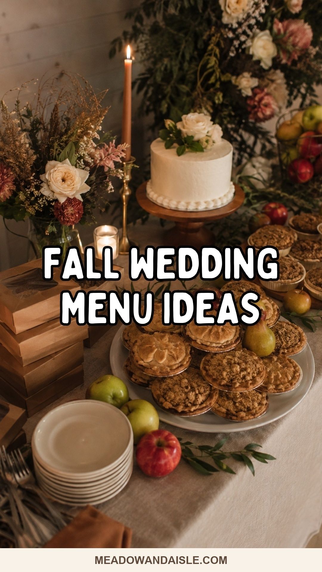 Fall wedding menu ideas with autumn food and drinks