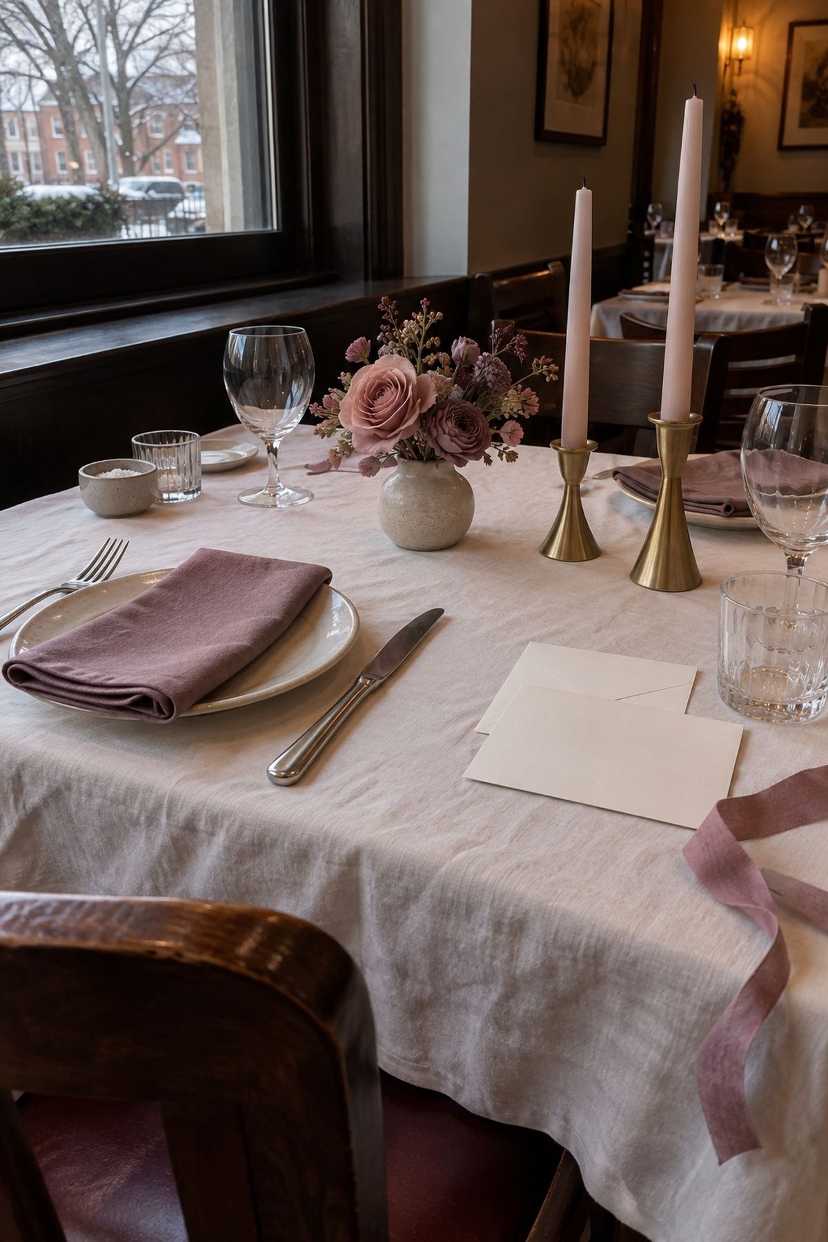 Dusty rose, mauve and champagne February palette