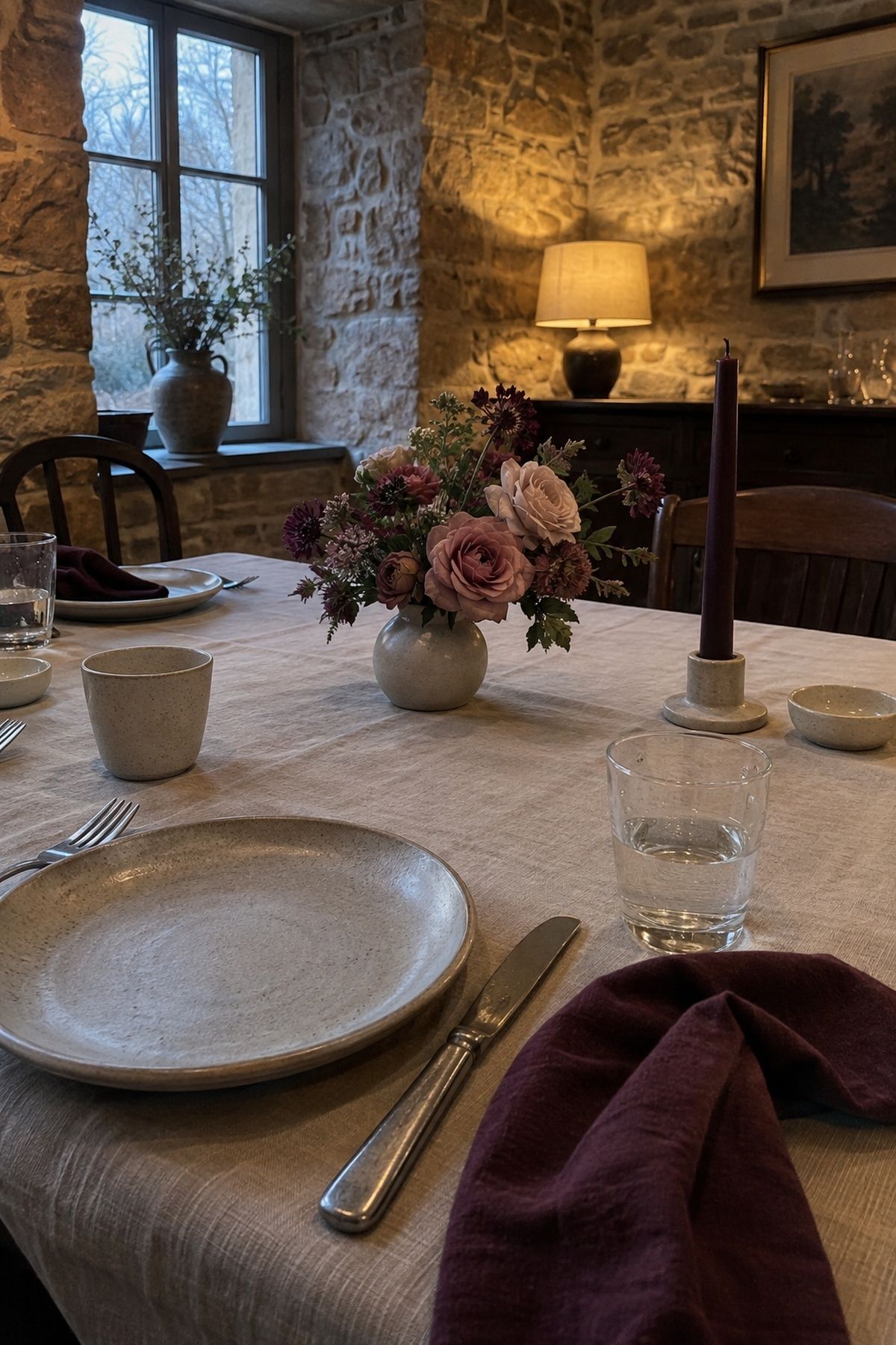 Plum, rose and mushroom taupe wedding colours