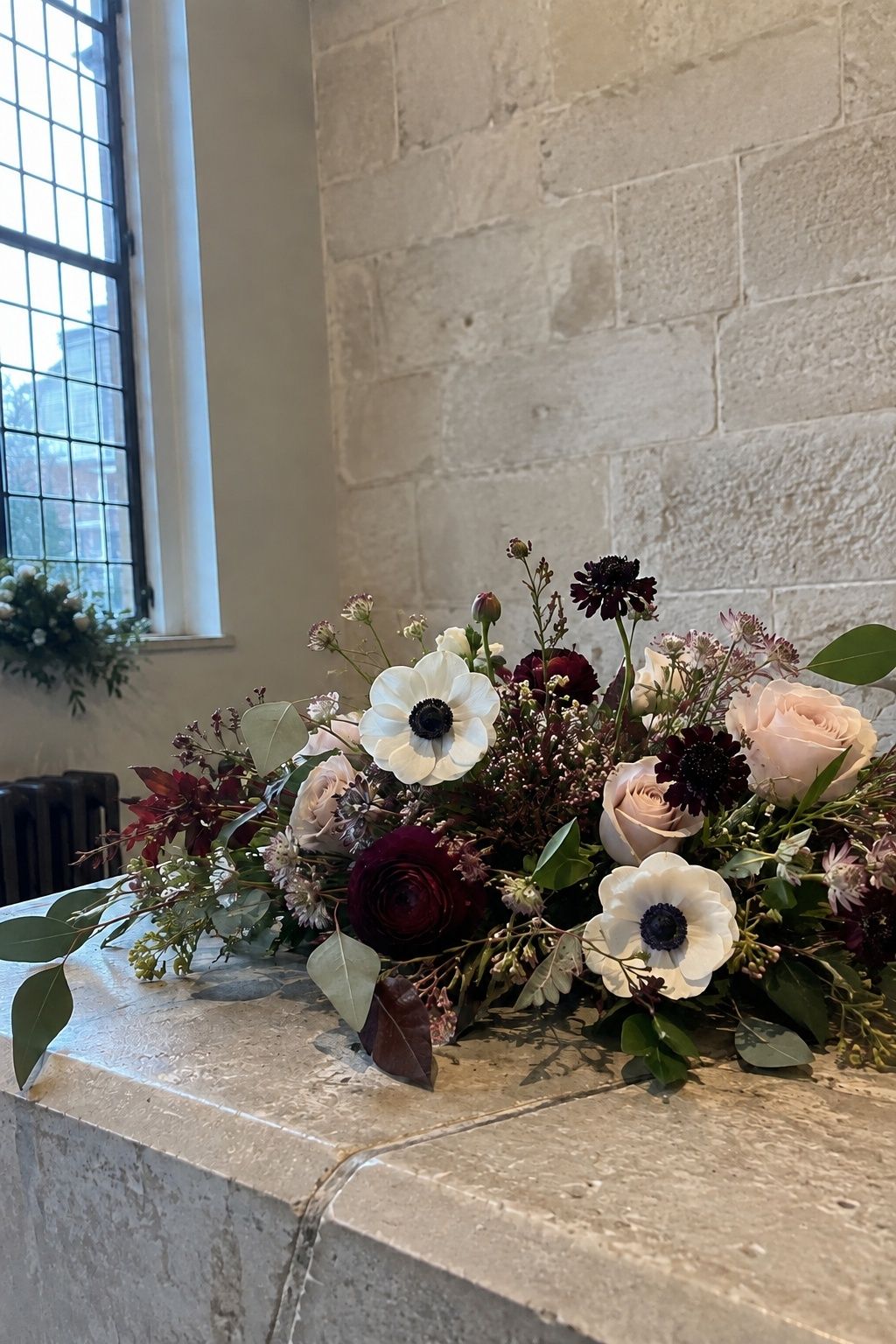 Anemones adding graphic winter contrast
