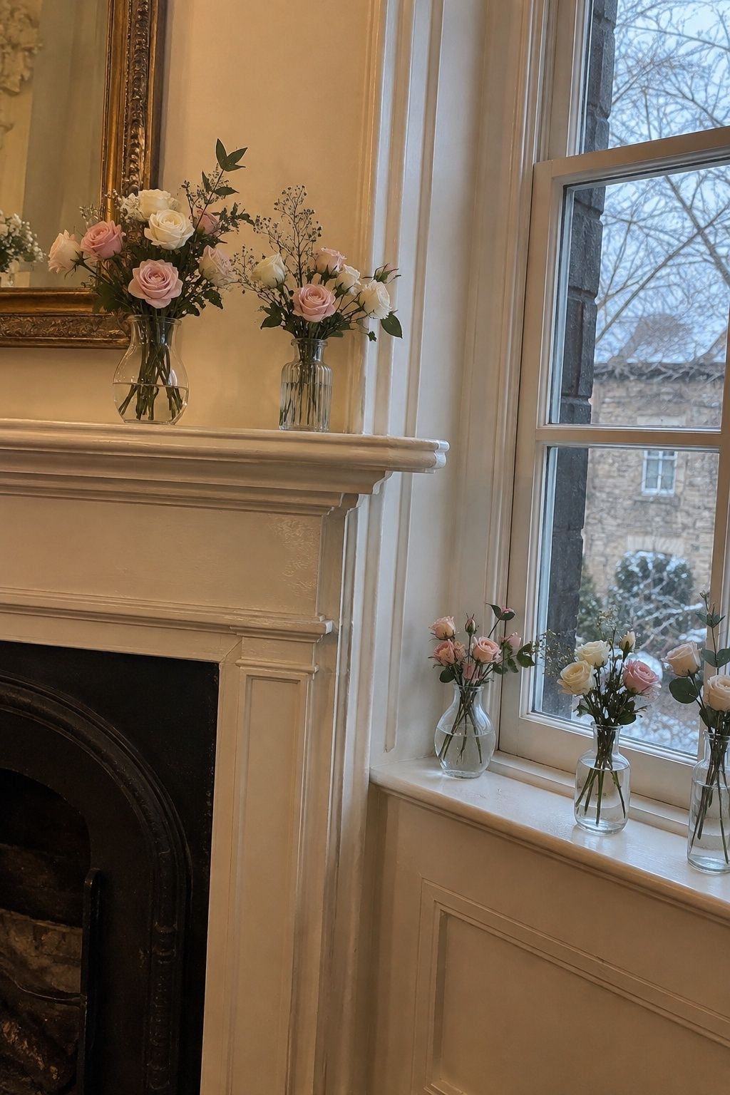 Spray roses in small romantic details