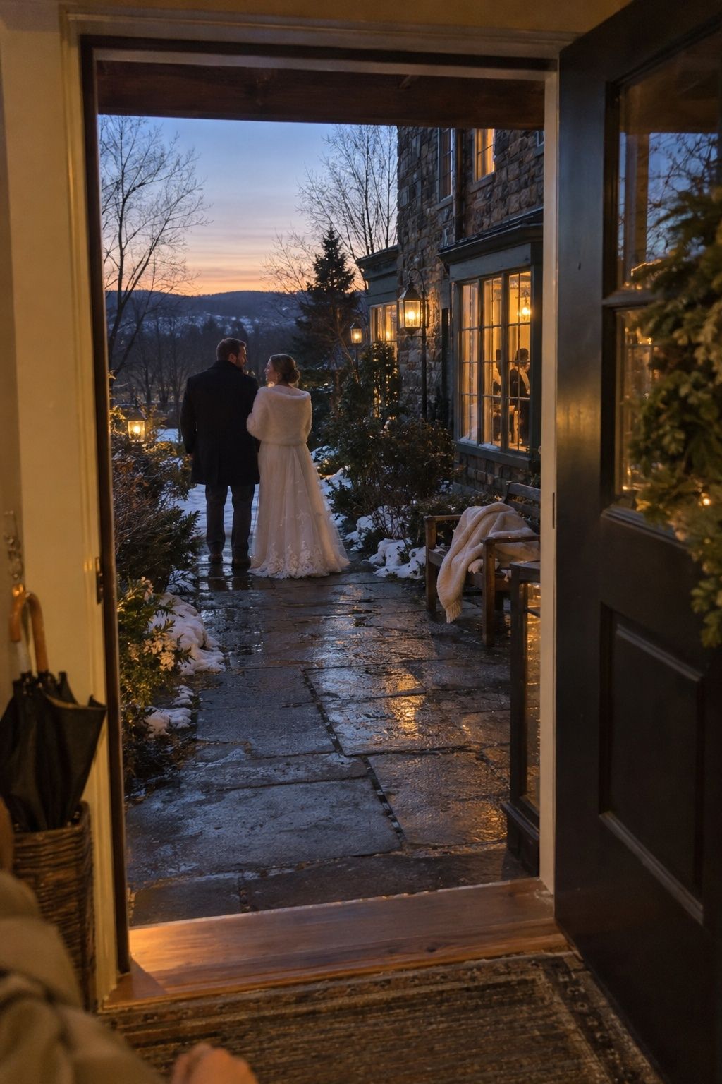 Wedding plans timed around an early winter sunset