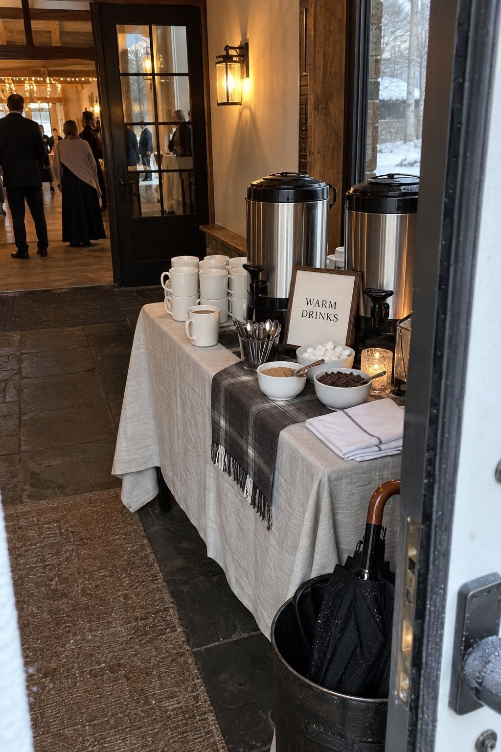 Hot welcome drink for winter guests