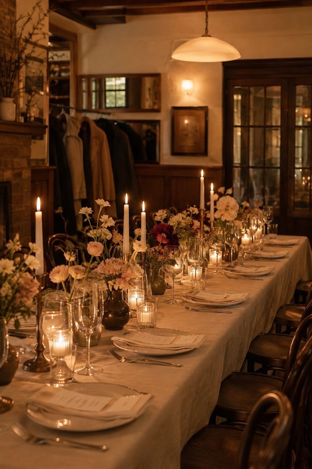 Candlelit supper-club wedding theme for February