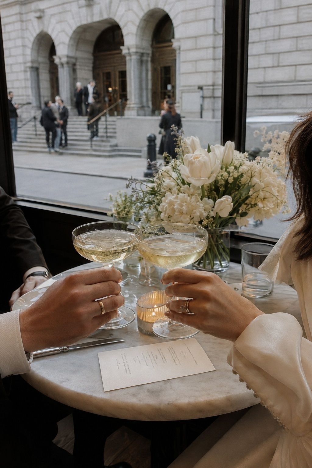 City hall wedding followed by a champagne dinner