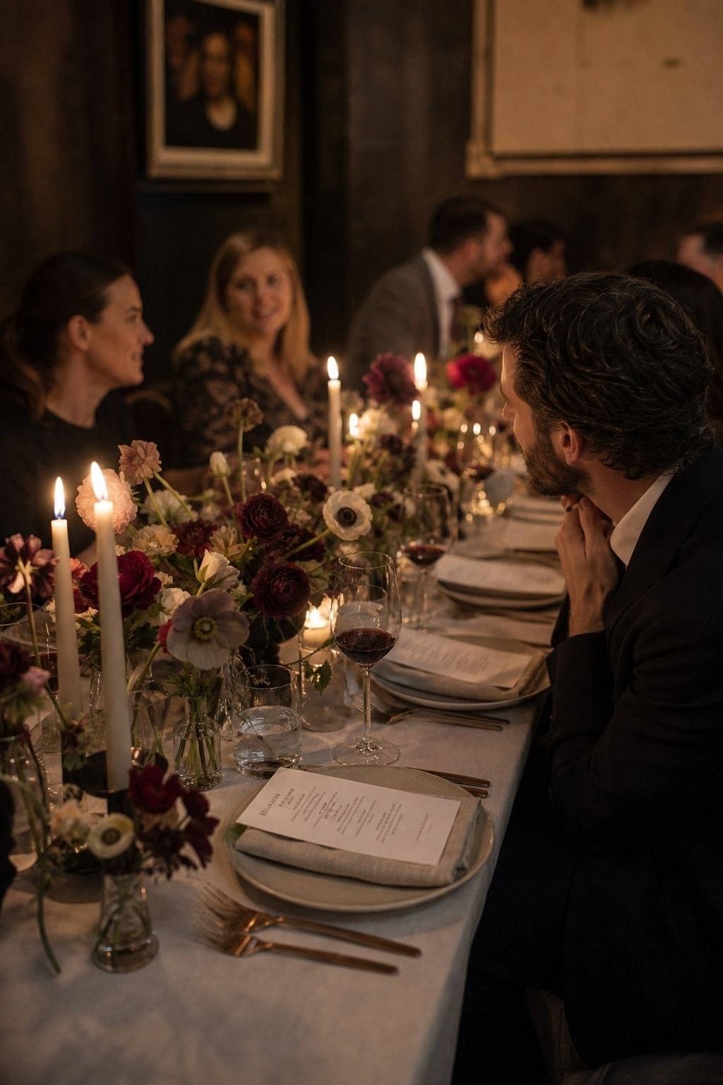 Moody floral dinner party
