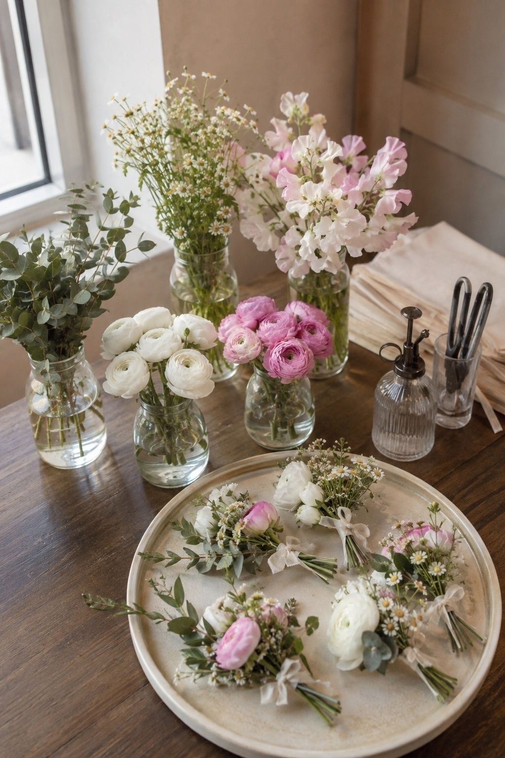 Mini posy bar for a small guest list