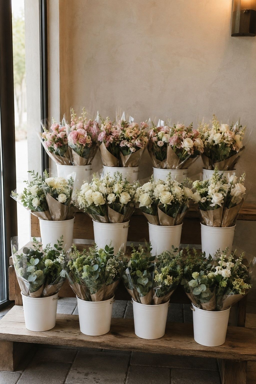 Grab-and-go bar of pre-made bouquets