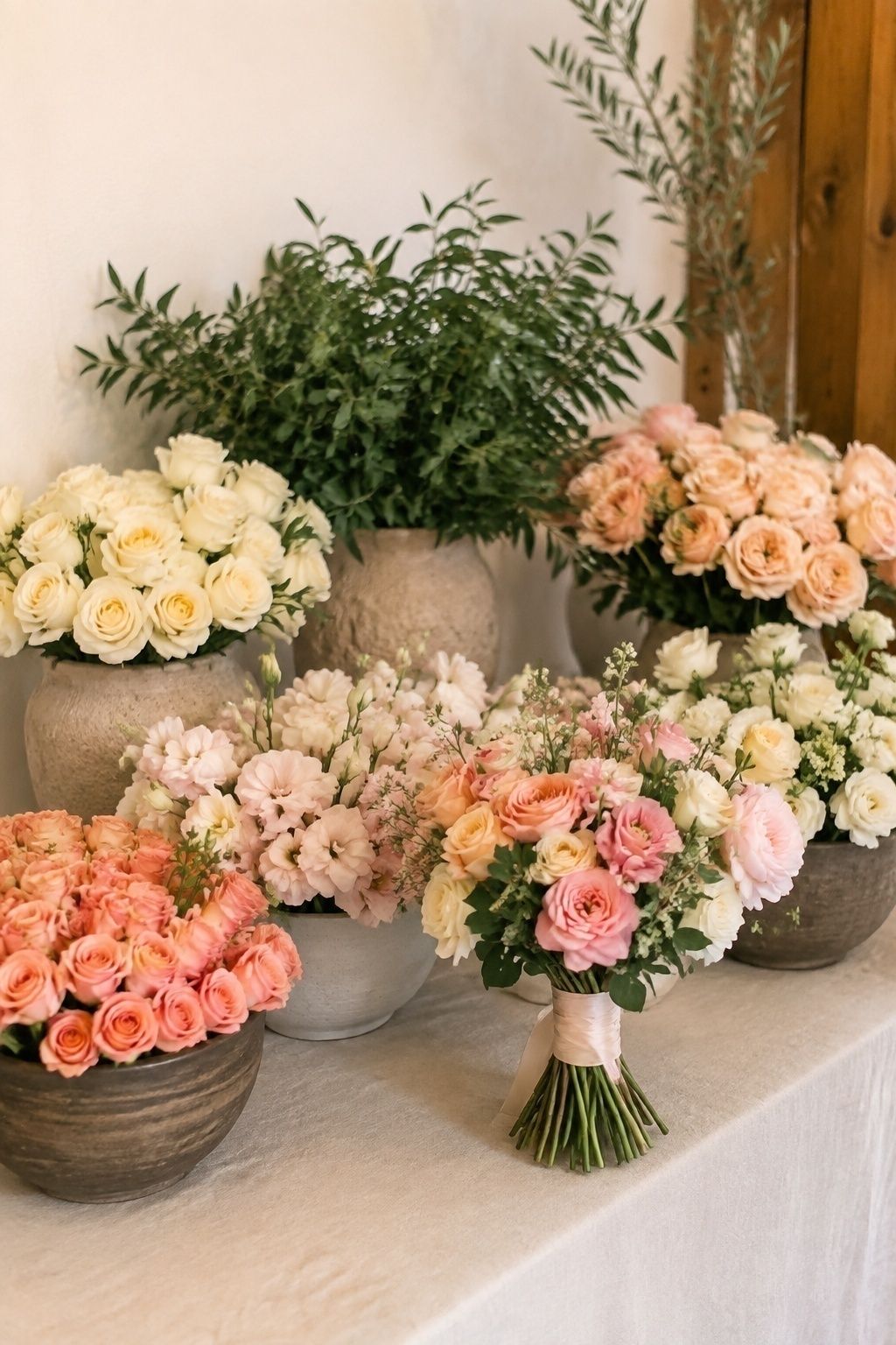 Flower bar arranged by color palette