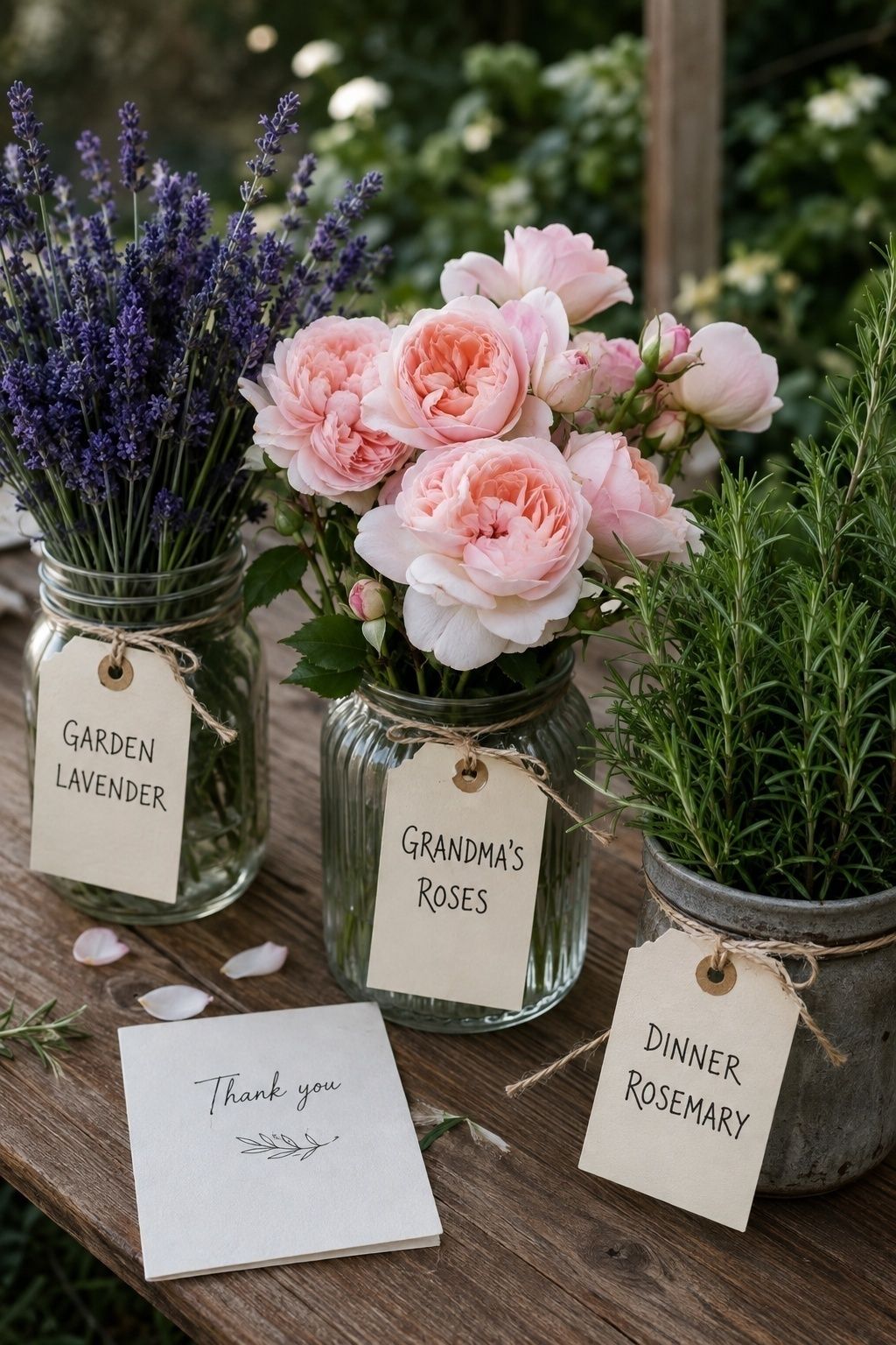 Flower bar with signs sharing personal stem stories