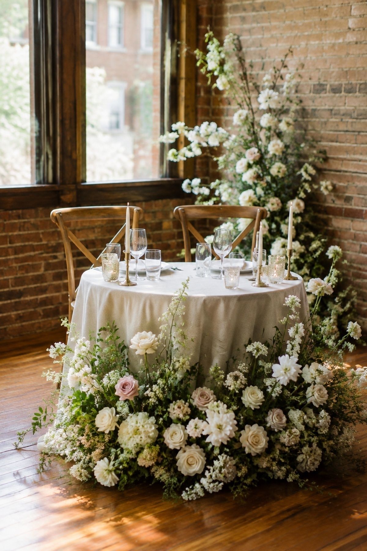 Floral cloud over the sweetheart table