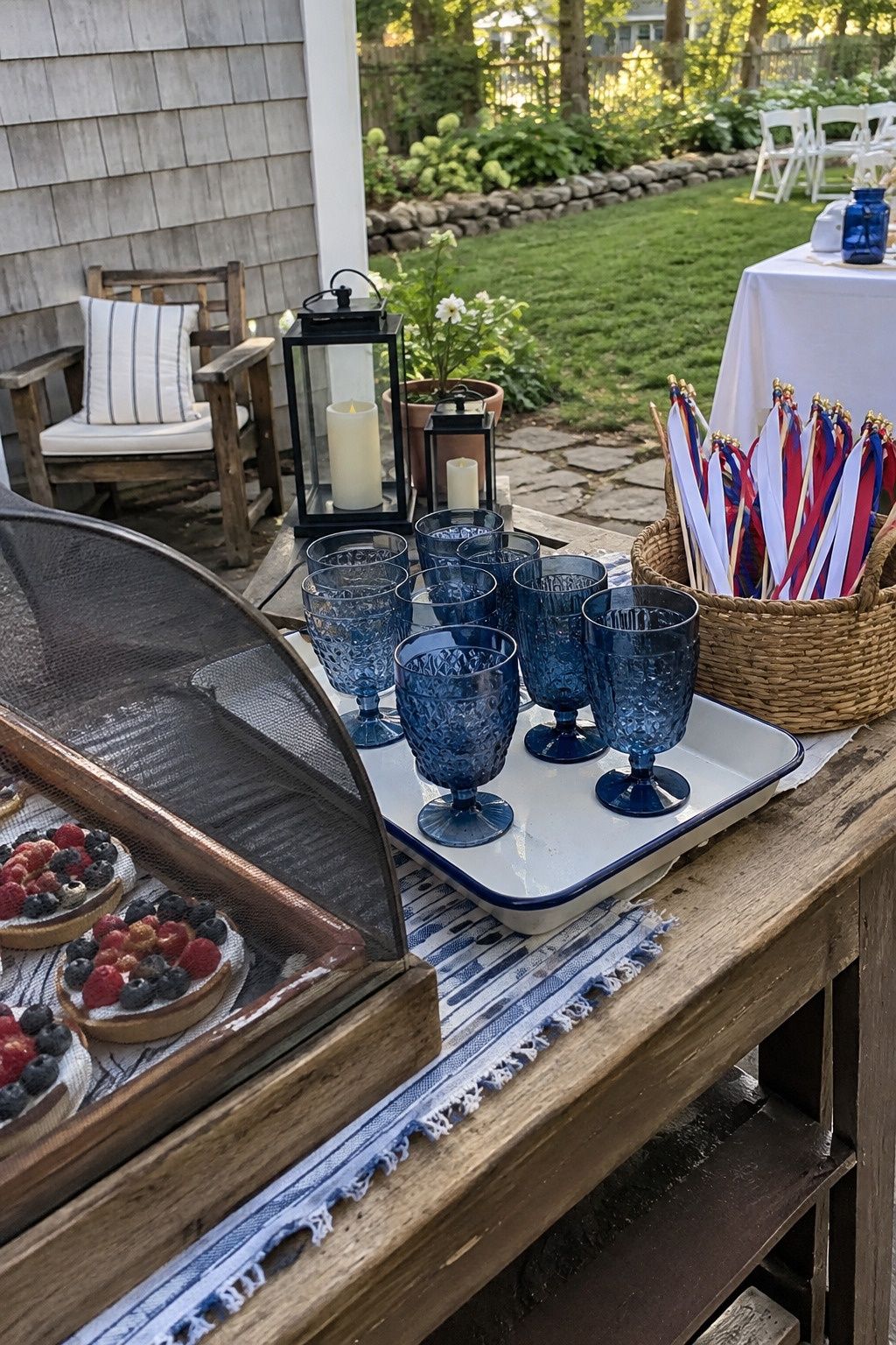 Playful backyard Fourth of July celebration