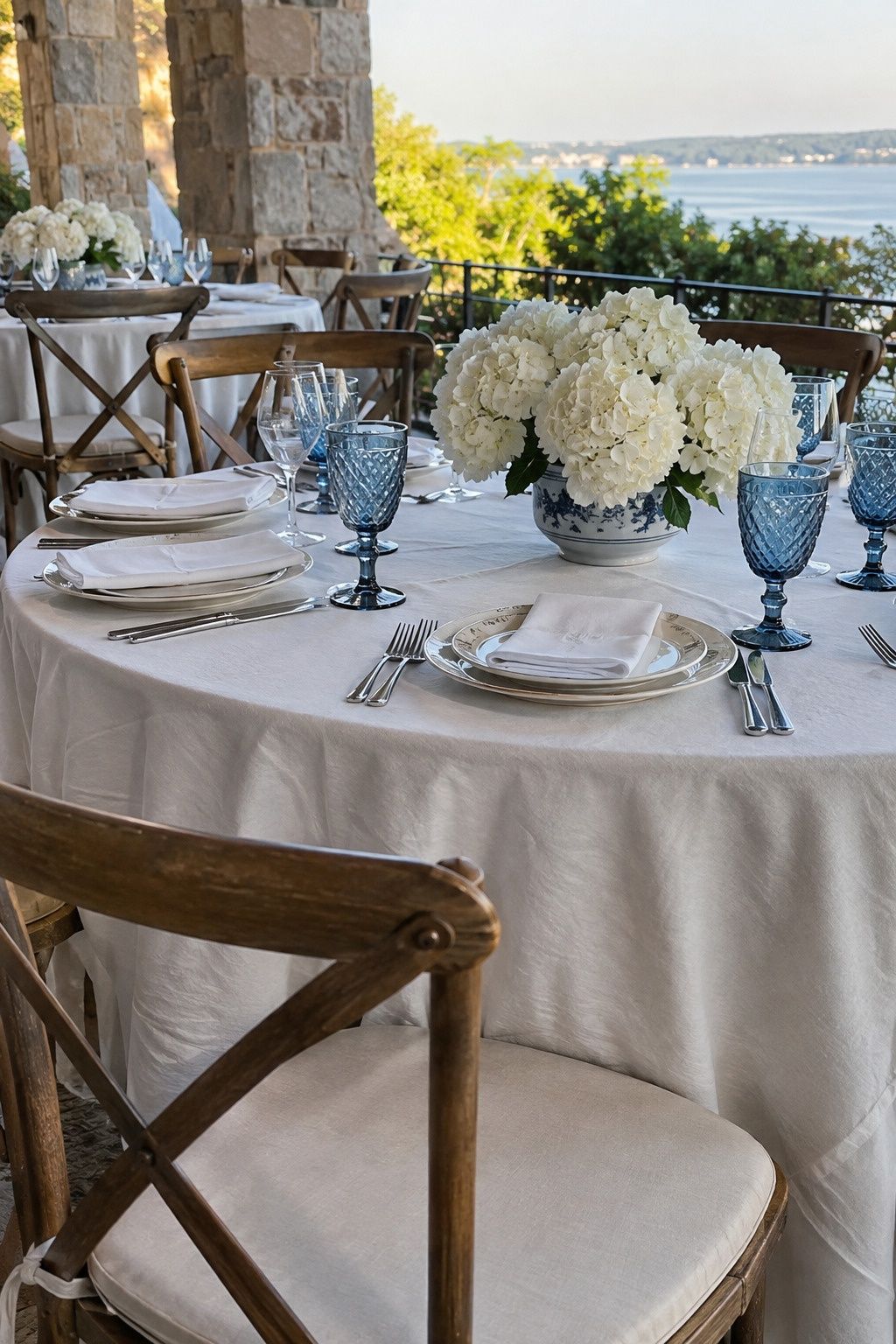 White hydrangea centerpiece