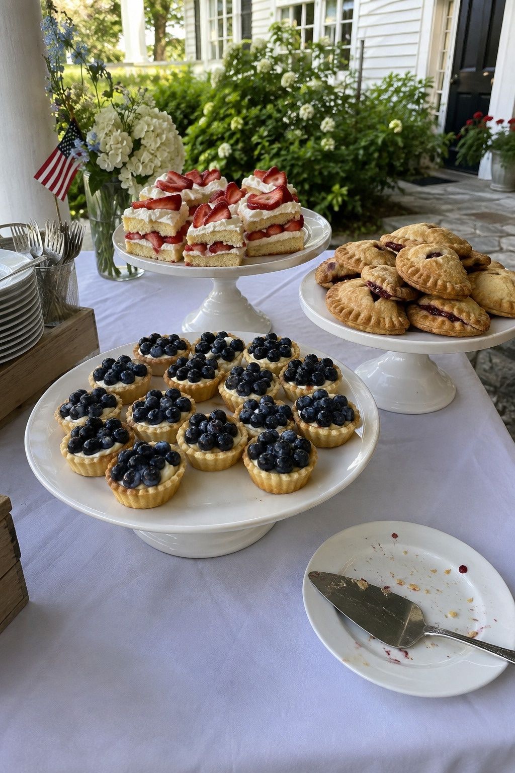 Berry-filled dessert display