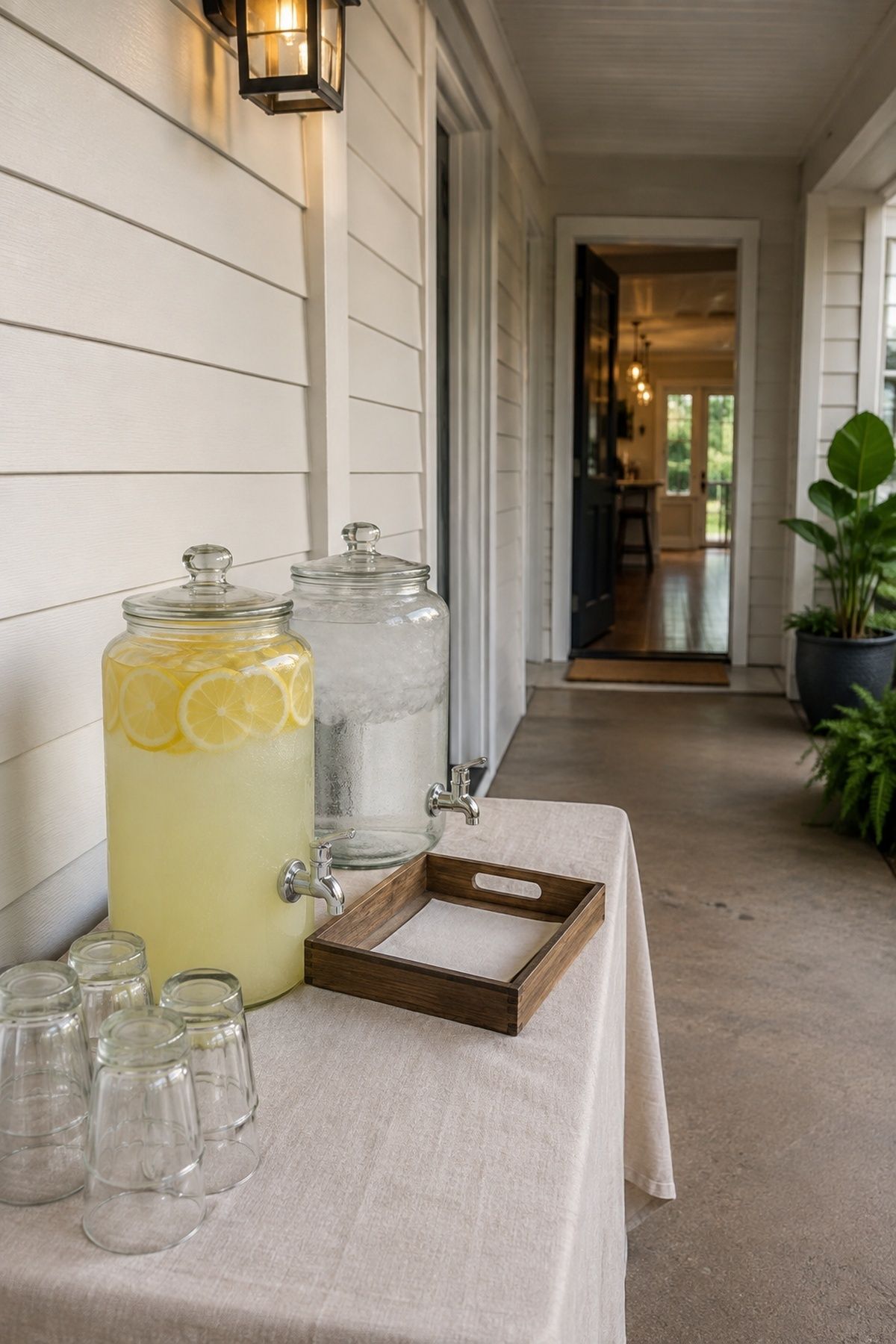 Drinks station placed away from the entry