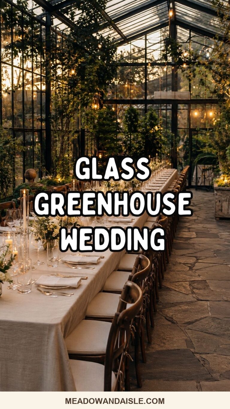 Glass greenhouse wedding ideas Pinterest pin
