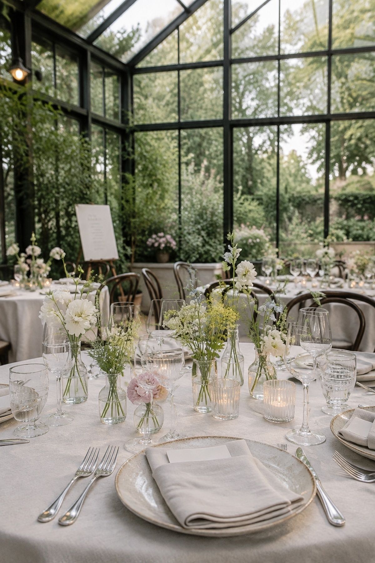 Greenhouse plants doing most of the wedding decorating