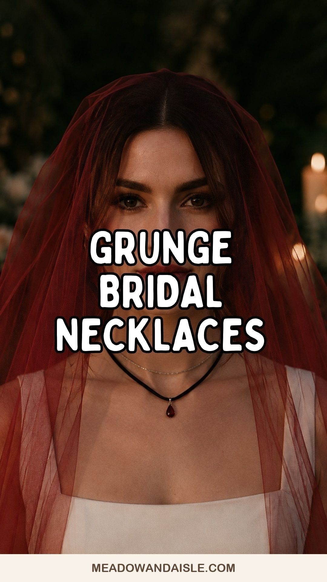 Pinterest pin for grunge bridal necklace stack ideas