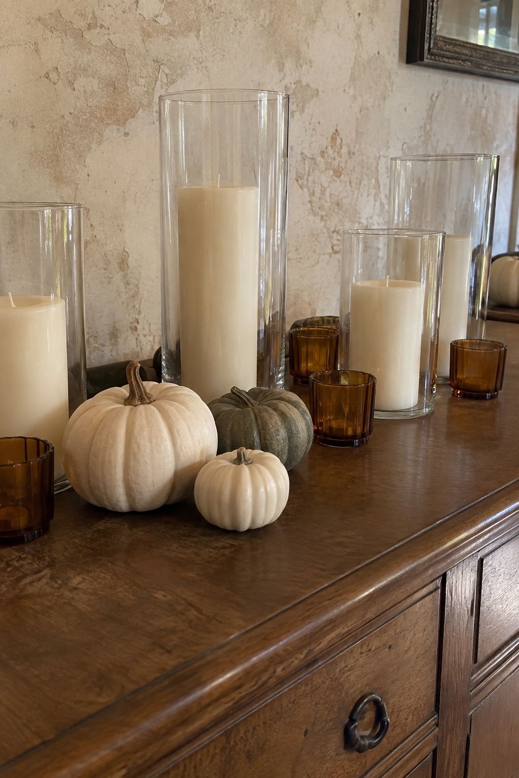 Glass and ceramic Halloween wedding details