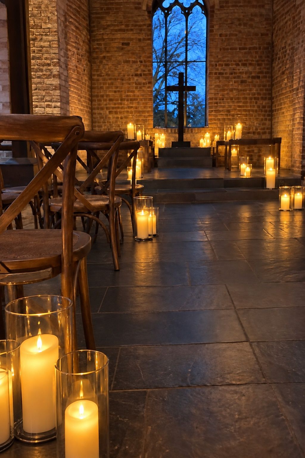 Candlelit Halloween wedding ceremony