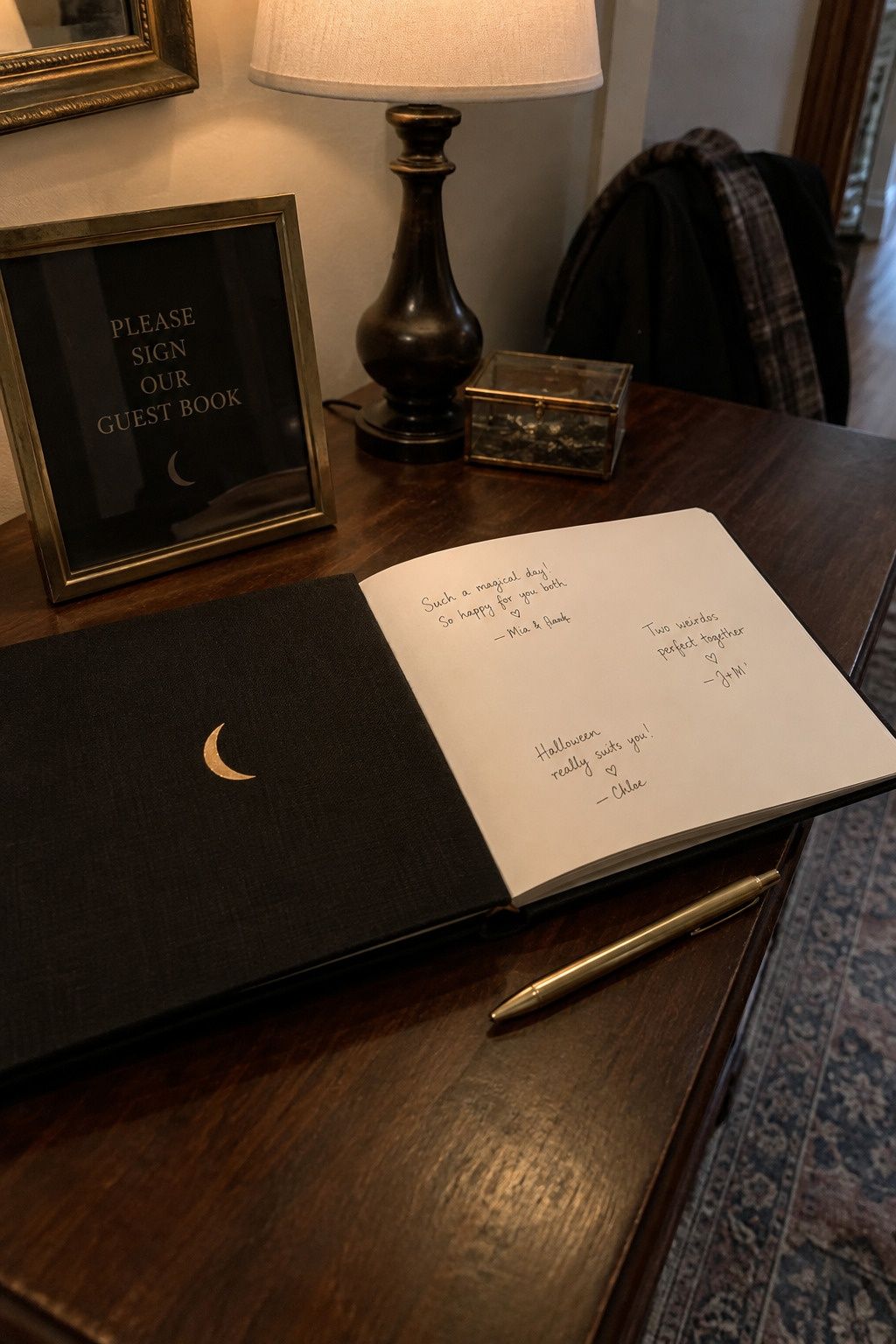 Celestial-themed guest book