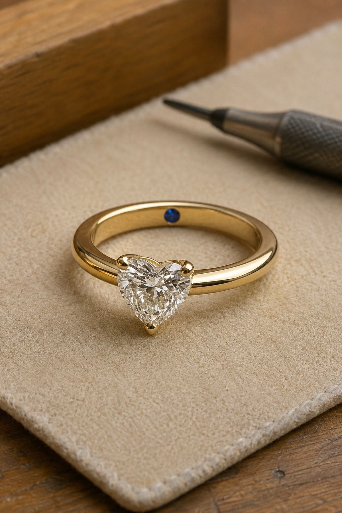 Custom heart ring with a hidden detail