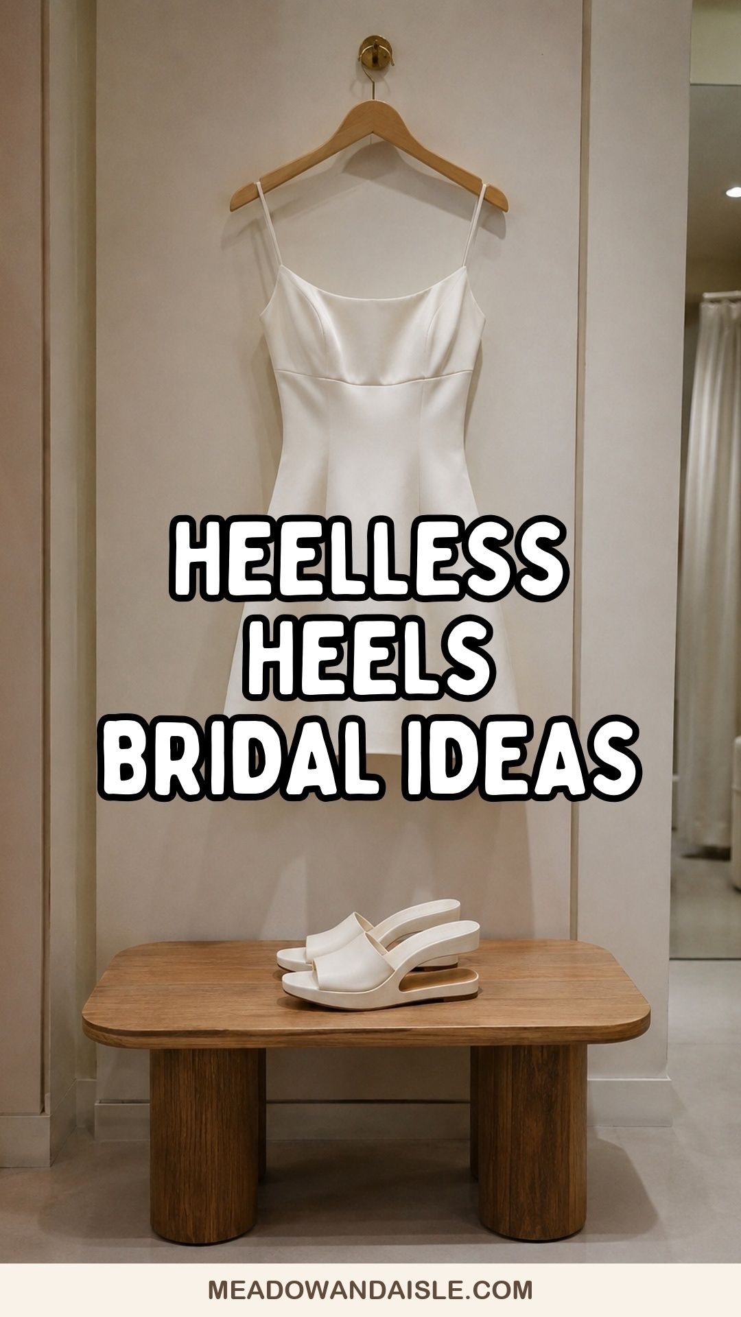 Heelless heels bridal ideas with ivory sculptural wedding shoes