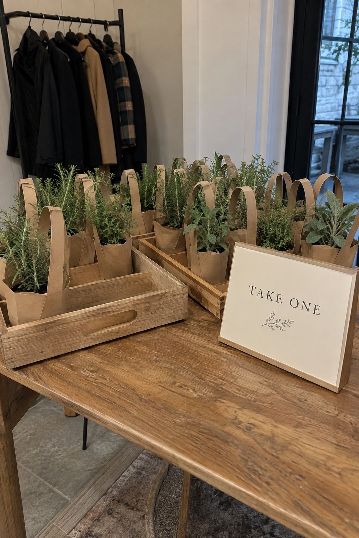 Herb favours easy for guests to pick up