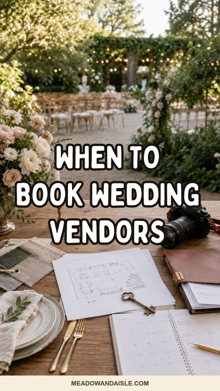 When to book wedding vendors timeline Pinterest pin