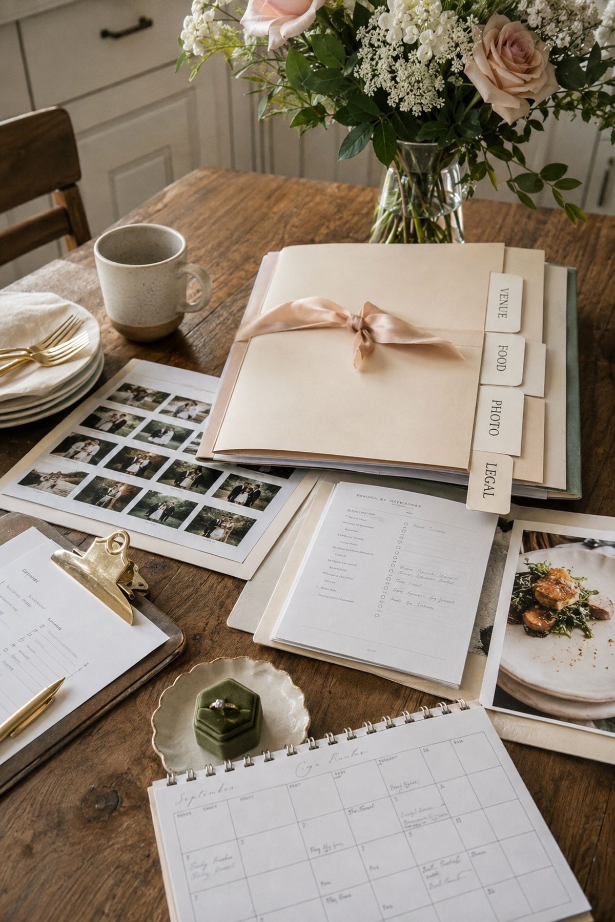 First vendor bookings for any wedding timeline