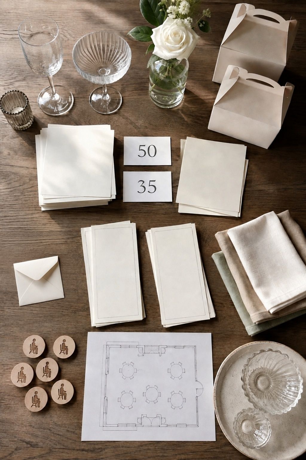 Guest list and budget notes showing how headcount drives cost