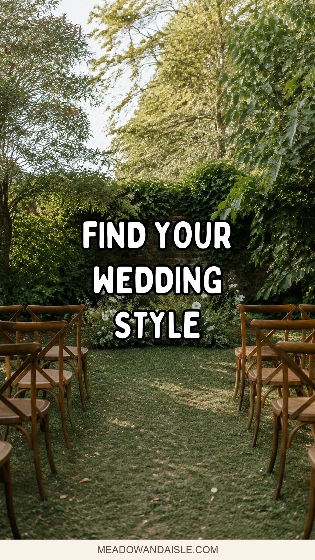 Find your wedding style pin with intimate garden ceremony