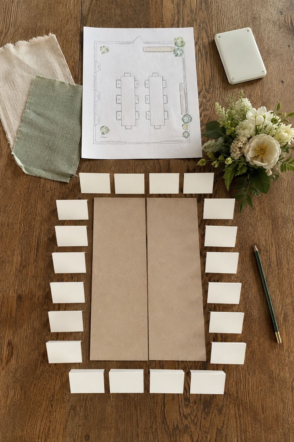 Twenty-place intimate dinner layout for a post-elopement guest list