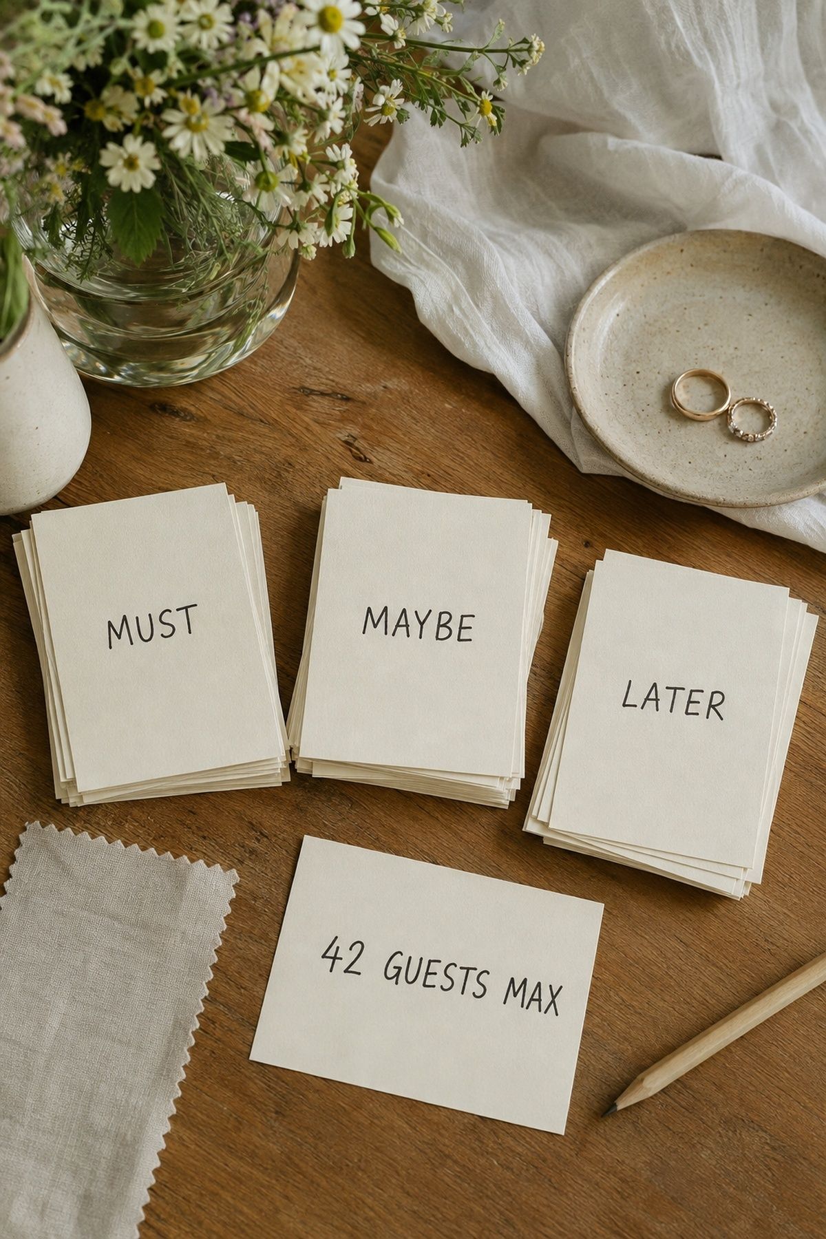 Guest list capped at a firm count for a small wedding