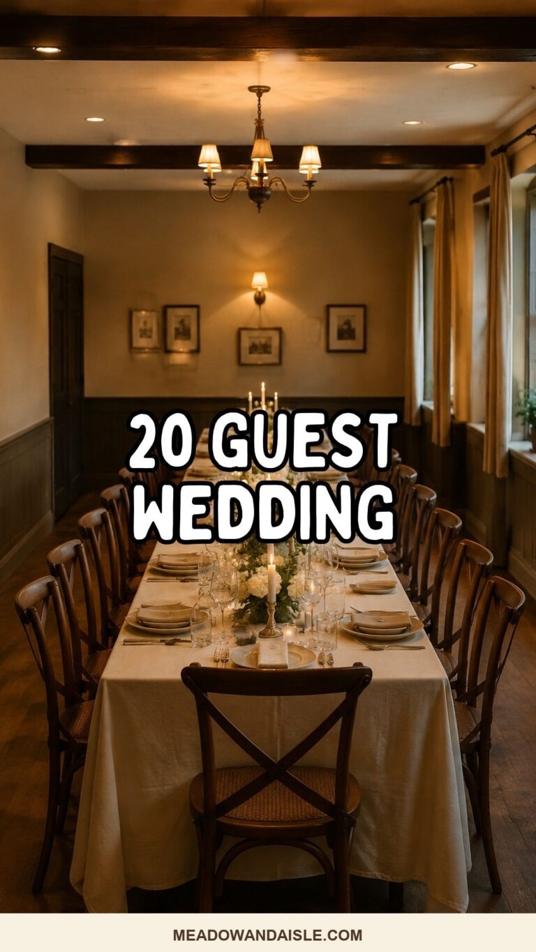 Pinterest pin for how to plan a wedding with 20 guests