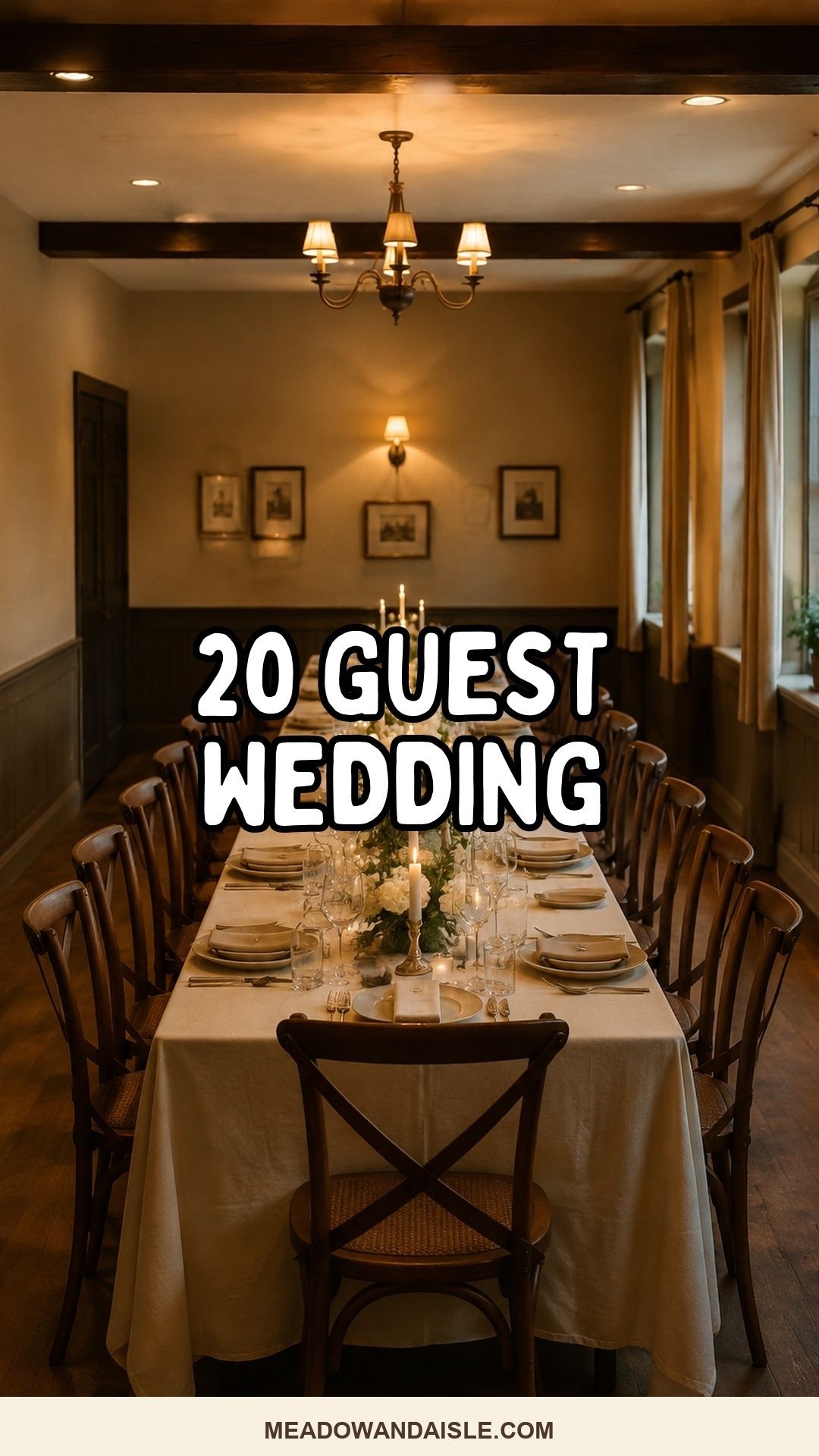 Pinterest pin for how to plan a wedding with 20 guests