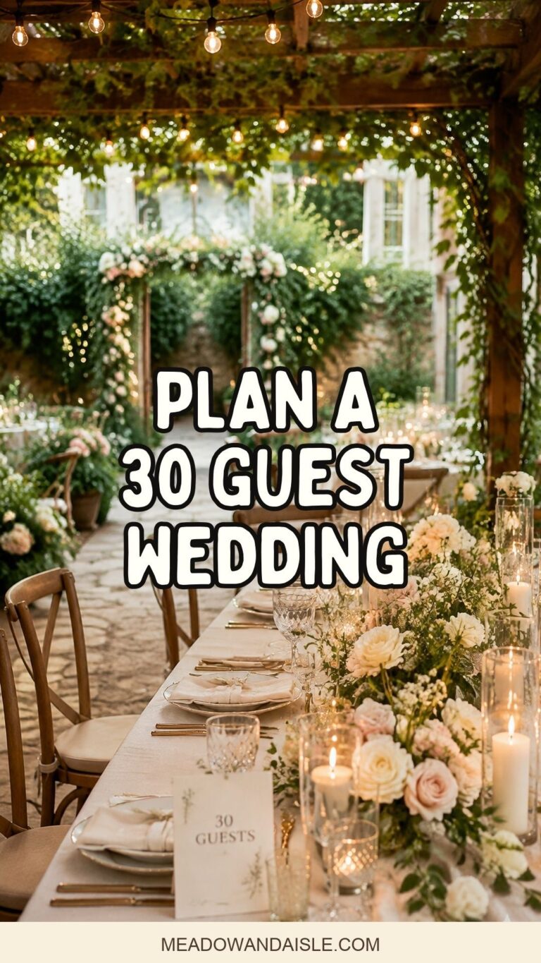 Pinterest pin for planning a wedding with 30 guests