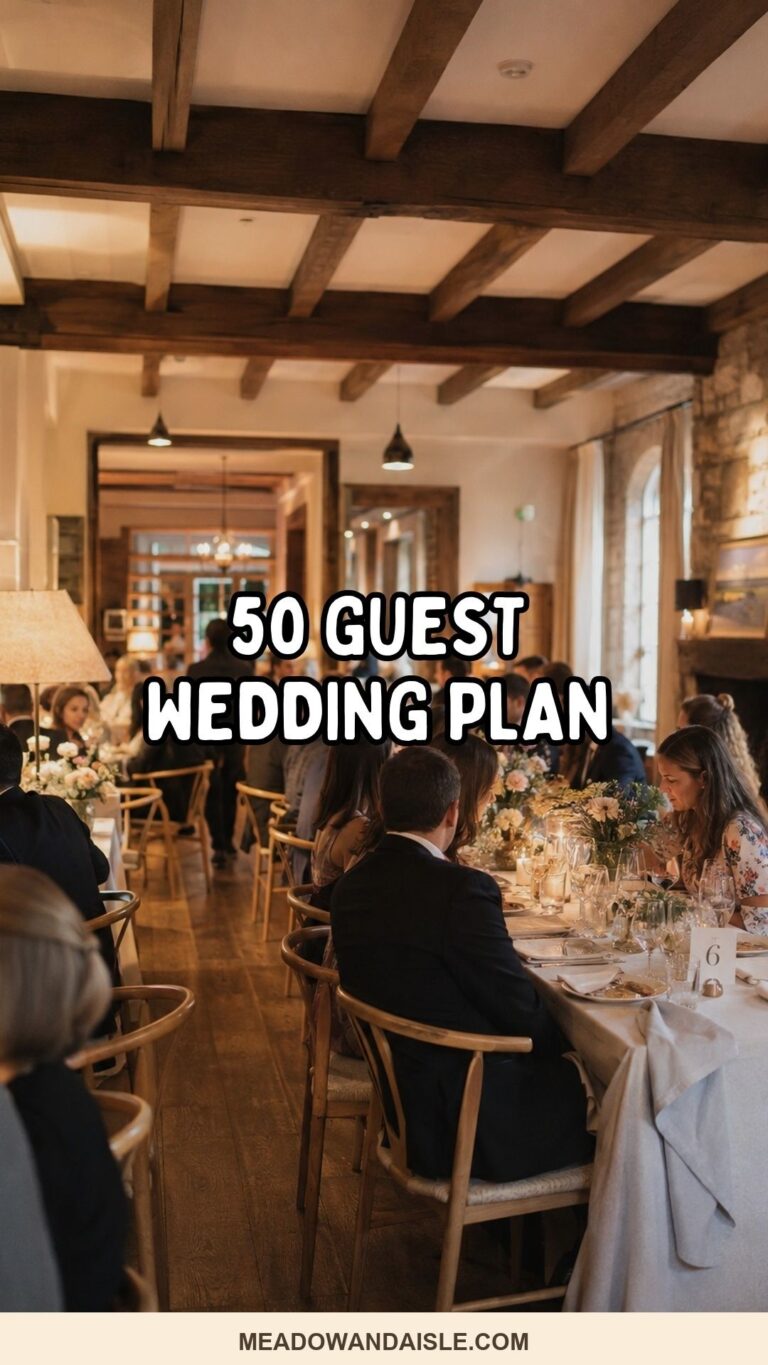 Pinterest pin for how to plan a wedding with 50 guests