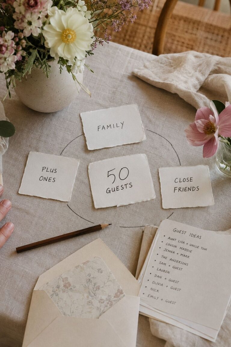 Draw The Real Relationship Circle for a wedding with 50 guests